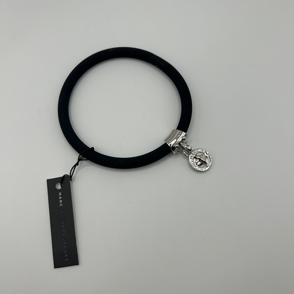 Marc by Marc Jacobs Black Silicone Bracelet with Silver Charm - Picture 1 of 3